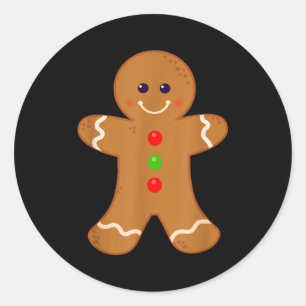 Sticker Rond Chemise de l'Homme en Pain d'Épice Noël Cuisson de