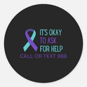 Sticker Rond Chemise de ligne d'assistance pour la prévention d