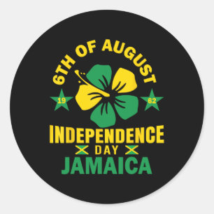 Sticker Rond Chemise de l'Indépendance 6 août 1962 Drapeau jama