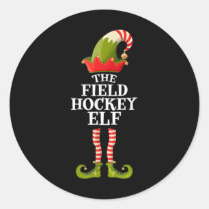 Sticker Rond Chemise de lutin de hockey sur gazon drôle de grou