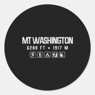 Sticker Rond Chemise de montagne Mt. Washington New Hampshire