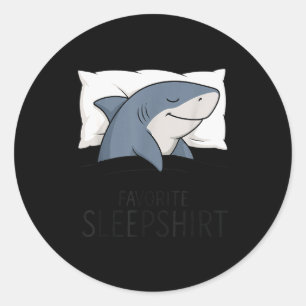 Sticker Rond Chemise de nuit préférée Shark pour garçons et fil