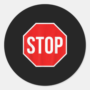 Sticker Rond Chemise de panneau d'arrêt Adultes Hommes Femmes E