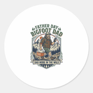 Sticker Rond Chemise de Papa Bigfoot pour la Fête des Pères Cad