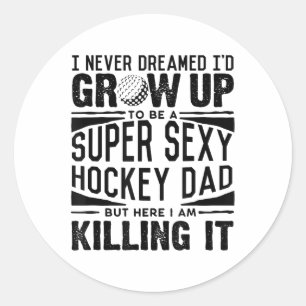 Sticker Rond Chemise de papa de hockey sur gazon Hommes Joueur
