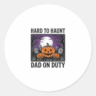 Sticker Rond Chemise de papa Halloween difficile à hanter drôle
