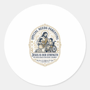 Sticker Rond Chemise de parent pour enfants ayant des besoins s