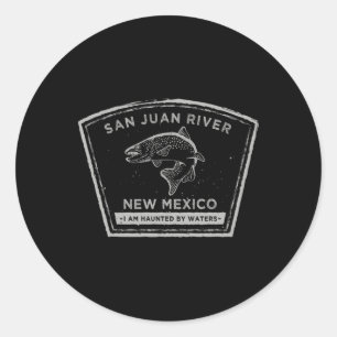 Sticker Rond Chemise de pêche à la mouche de la rivière San Jua