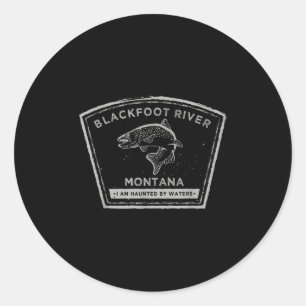 Sticker Rond Chemise de pêche à la mouche - Rivière Blackfoot M