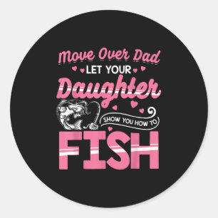 Sticker Rond Chemise de pêche pour fille Chemise de papa et fil