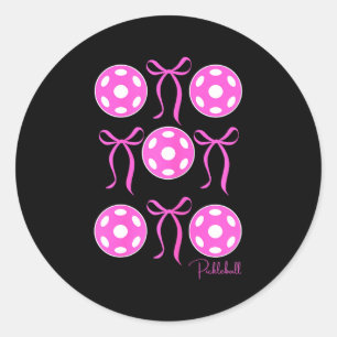 Sticker Rond Chemise de pickleball rose preppy que les filles a