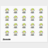 Sticker Rond Chemise de pois drôle Veggie Pea TShirt Pun (Feuille)