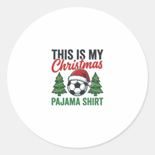 Sticker Rond Chemise de pyjama de Noël de football
