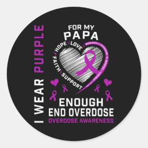 Sticker Rond Chemise de sensibilisation à la fin des overdoses