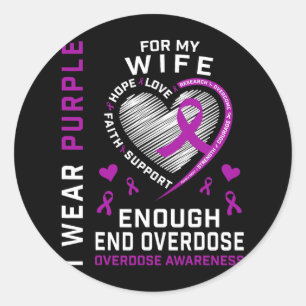 Sticker Rond Chemise de sensibilisation à la fin des overdoses