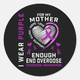 Sticker Rond Chemise de sensibilisation à la fin des overdoses