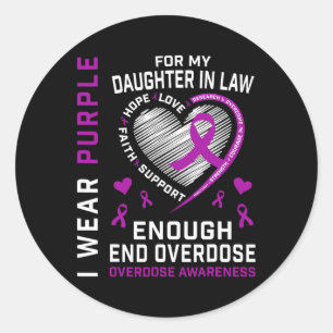 Sticker Rond Chemise de sensibilisation à la fin des surdoses A
