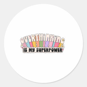 Sticker Rond Chemise de sensibilisation à la santé mentale Supe