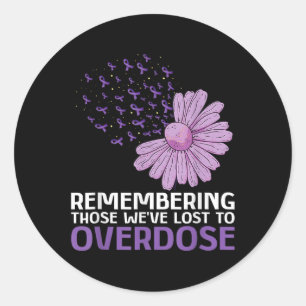 Sticker Rond Chemise De Sensibilisation À La Surdose En Mémoire