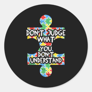 Sticker Rond Chemise de sensibilisation à l'autisme Cadeau pour