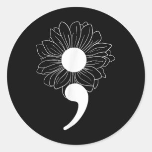 Sticker Rond Chemise de sensibilisation au suicide de tournesol