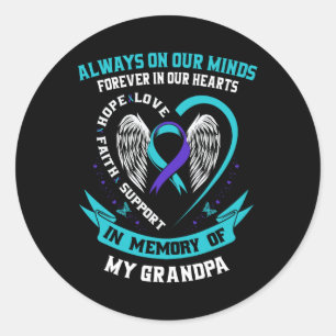 Sticker Rond Chemise de sensibilisation au suicide Grand-père H