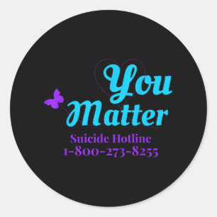 Sticker Rond Chemise De Sensibilisation Au Suicide Pour Les Fem