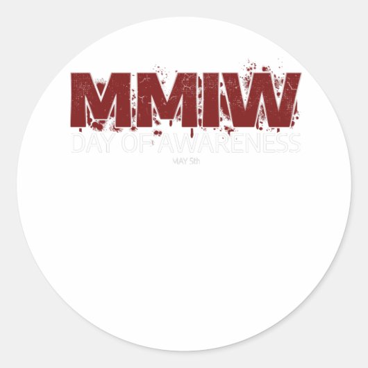 Sticker Rond Chemise de sensibilisation MMIW I Femmes amérindie (Devant)