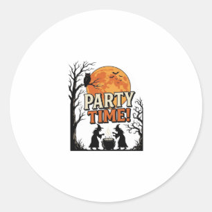 Sticker Rond Chemise de sorcière de chaudron de fête d'Hallowee