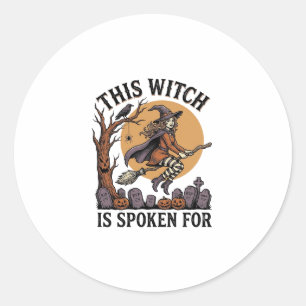 Sticker Rond Chemise de sorcière drôle Cimetière haunté Gravure