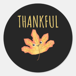 Sticker Rond Chemise de Thanksgiving Feuille d'Automne Chemises