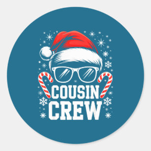 Sticker Rond Chemise d'équipe de cousins pour adultes et enfant