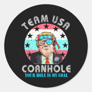 Sticker Rond Chemise d'équipe de lancer de sacs Usa Chemises de