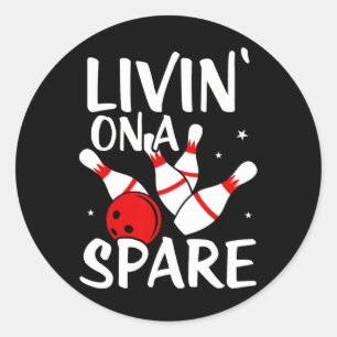 Sticker Rond Chemise d'équipe de ligue de bowling Living On A S