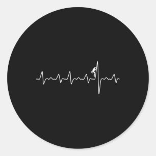 Sticker Rond Chemise d'escalade de montagne Rock Climbing Heart