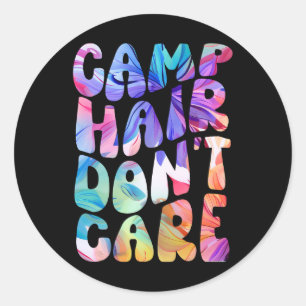 Sticker Rond Chemise d'été pour fille Camping Cheveux Peu Impor