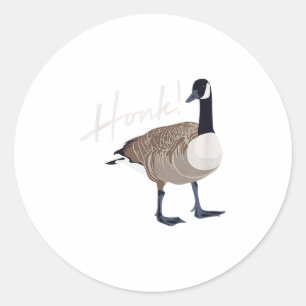 Sticker Rond Chemise d'oie canadienne Chandail drôle mignon Cha