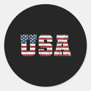 Sticker Rond Chemise drapeau américain patriotique Usa hommes f