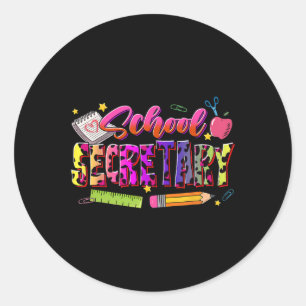 Sticker Rond Chemise drôle cool école Lunettes crayon retour à