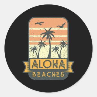 Sticker Rond Chemise drôle d'Aloha Beaches T Shirt Pun Tee 