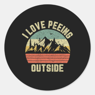 Sticker Rond Chemise drôle de camping Randonnée en plein air J'