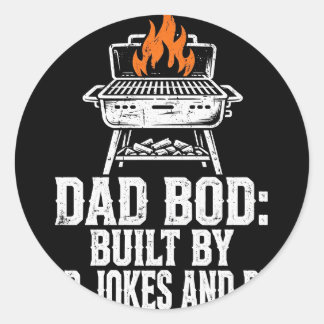 Sticker Rond Chemise Drôle de Papa Sergent Grill - Devant Dos P