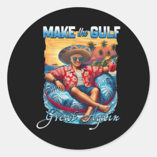 Sticker Rond Chemise drôle de Trump Rendre le Golfe Grand Trump
