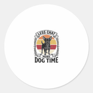 Sticker Rond Chemise drôle pour amateur de chien Gravure vintag