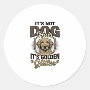 Sticker Rond Chemise drôle vintage de cheveux de chien Retrieve