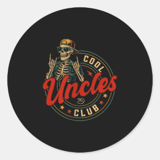 Sticker Rond Chemise du club des oncles cool T-shirt squelette