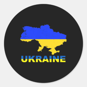 Sticker Rond Chemise du drapeau de l'Ukraine Cadeau des Ukraini