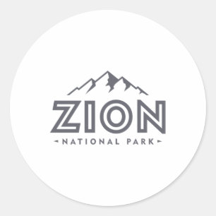Sticker Rond Chemise du Parc National de Zion Utah Montagne Fem