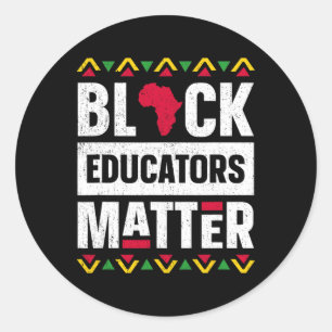 Sticker Rond Chemise du problème des éducateurs noirs Enseignan