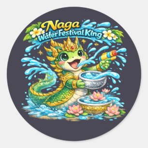 Sticker Rond Chemise du roi Naga Water Festival Pi Mai Lao